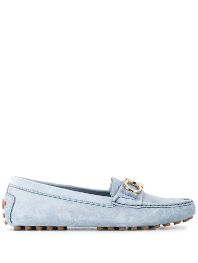 Ferragamo Gancini Slip-on Loafers In Blue