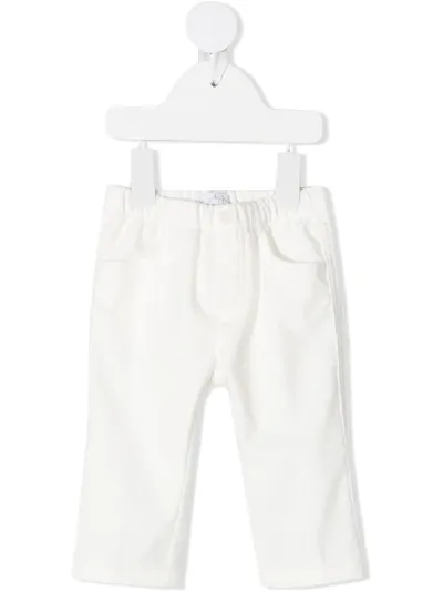 Il Gufo Babies' Elasticated-waist Straight-leg Trousers In Latte