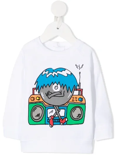 Stella Mccartney White Sweatshirt For Babyboy With Monster