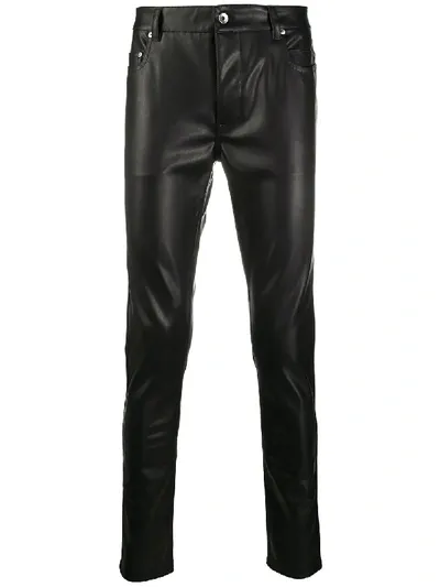 Rick Owens Drkshdw Leather Look Slim-fit Jeans In Black