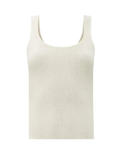 Co Ribbed-knit Cashmere Tank Top In Ivory