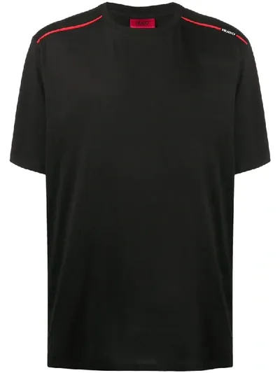 Hugo T-shirt Mit Streifendetail In Black