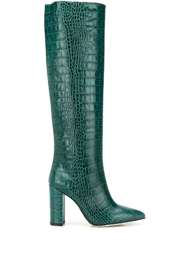 Paris Texas Snakeskin-effect Boots In Green