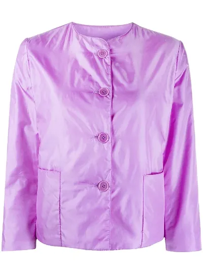 Aspesi Collarless Jacket In Purple