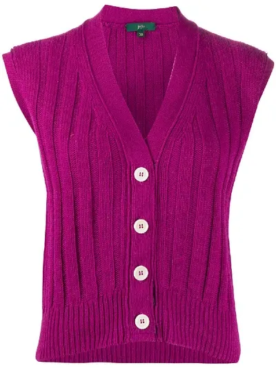 Jejia Ribbed-knit Vest In Purple