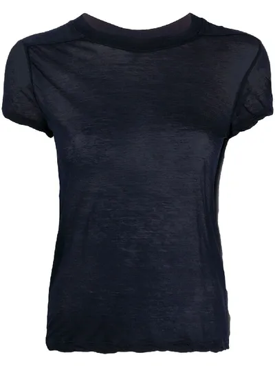 Rick Owens Semi-sheer T-shirt In Blue