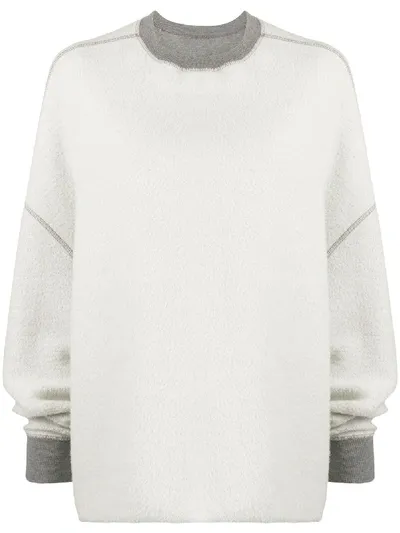 Rick Owens Drkshdw Inside-out Effect Oversized Jumper In White