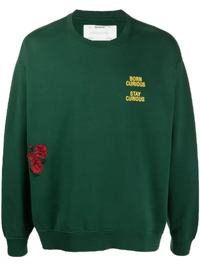 Reception Curious Crew Neck Sweater In Green