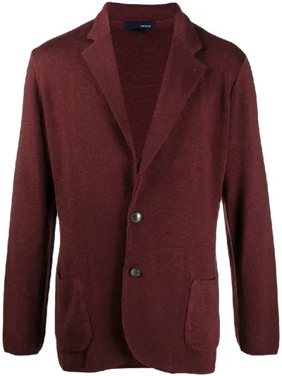 Lardini V-neck Knit Cardigan In Red