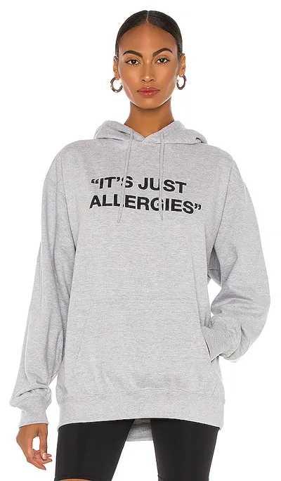 Departure Just Allergies Oversized Hoodie In Heather Grey