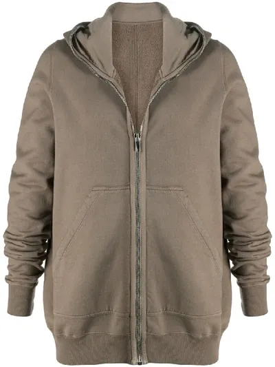 Rick Owens Drkshdw Zip-through Hooded Sweatshirt In Grey