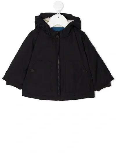 Bonpoint Babies' Hooded Zip-up Coat In Blue