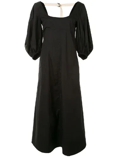 Lee Mathews Sara Puff Sleeve Dress In Black