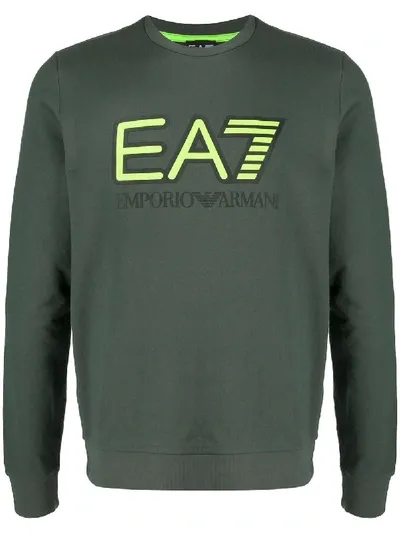 Ea7 Sweatshirt Mit Logo-print In Green