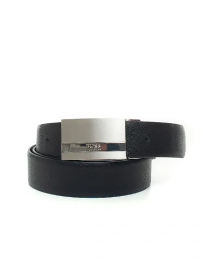 Hugo Boss Boss Buckle Belt With Logo Detail Black Leather Man