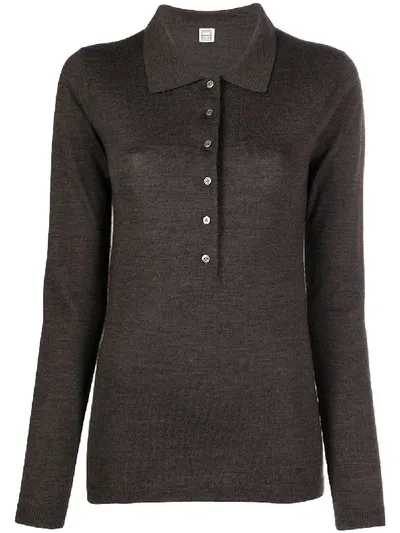 Totême Spread Collar Jumper In Brown