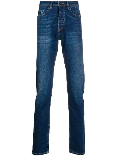 Hugo Boss Straight Leg Jeans In Blue