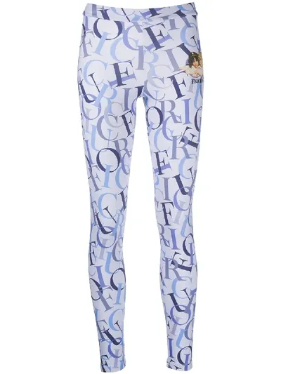 Fiorucci Logo-print Leggings In Blue