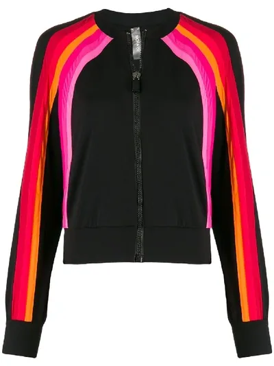 No Ka'oi Striped-print Zipped Track Jacket In Black