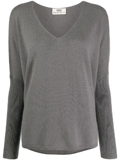 Sminfinity Long-sleeve Knitted Top In Grey