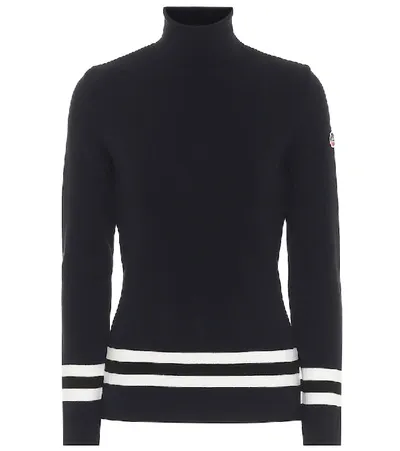 Fusalp Judith Striped Turtleneck Sweater In Blue