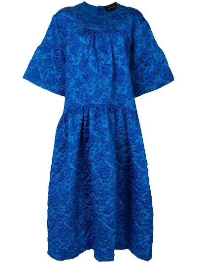 Simone Rocha Midi Gathered Dress In Blue