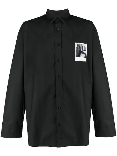 Raf Simons Graphic-print Cotton Shirt In Black