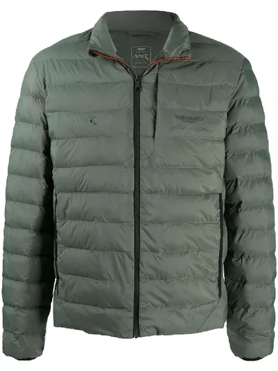 Hackett Aston Martin Racing Quilted Jacket In Green