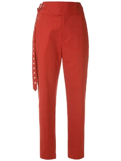 Reinaldo Lourenço Adjustable Waist Straight Trousers In Red