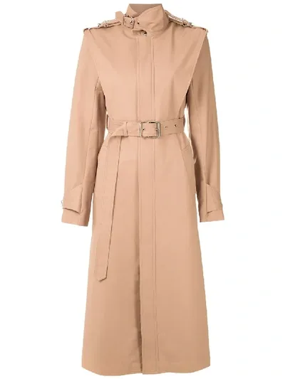 Reinaldo Lourenço Belted Long Coat In Brown