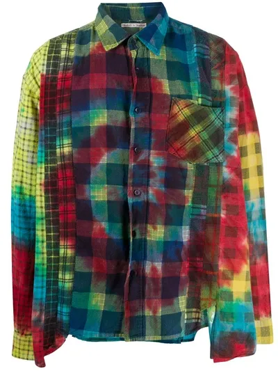 Needles Patchwork Checked Print Shirt In Blue