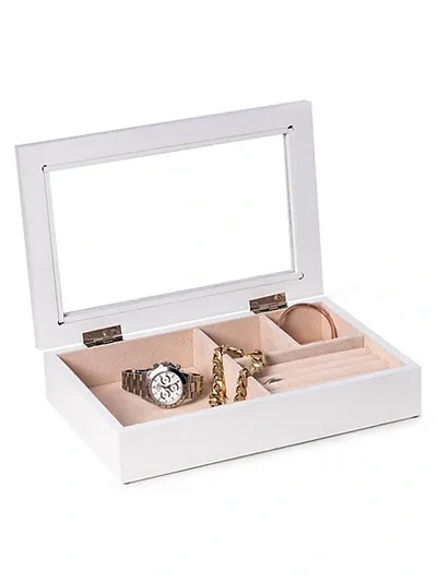 Bey-berk White Solid Wood Jewelry Box