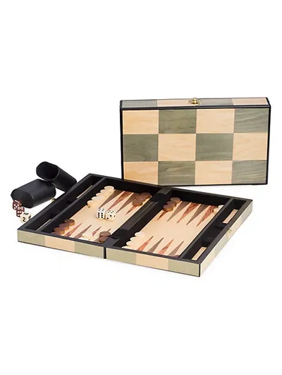 Bey-berk Wooden Backgammon Set In Birch Olive