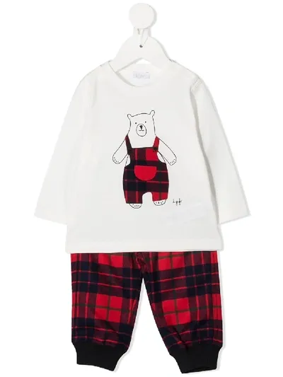 Il Gufo Babies' Tartan Bear Set In Red