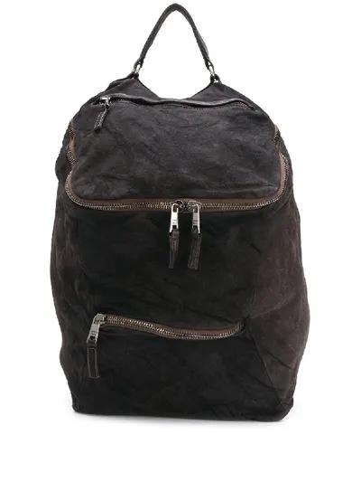 Giorgio Brato Leather Zip-top Backpack In Brown