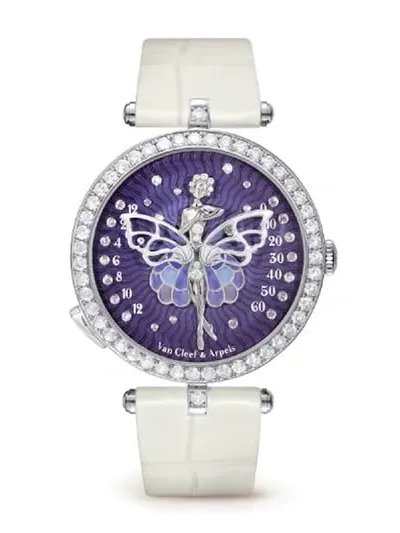 Van Cleef & Arpels 20kt Gold And Diamond Lady Arpels Ballerine Enchantée 40mm In White