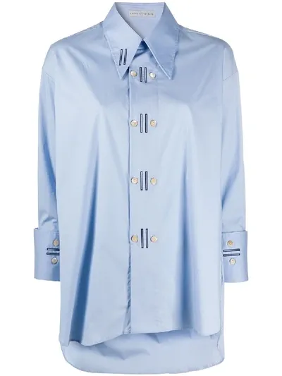 Palmer Harding Double-breasted Shirt In Blue