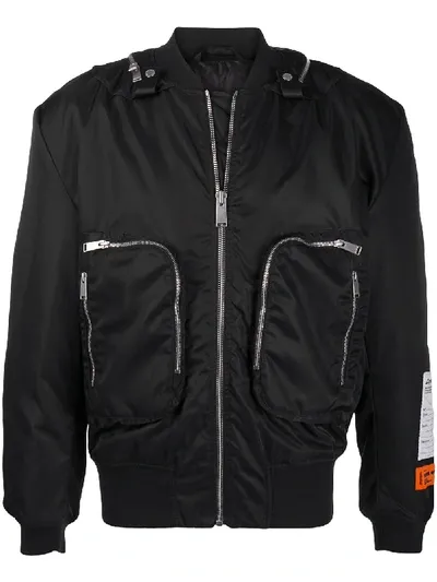 Heron Preston Logo-patch Bomber Jacket In Black