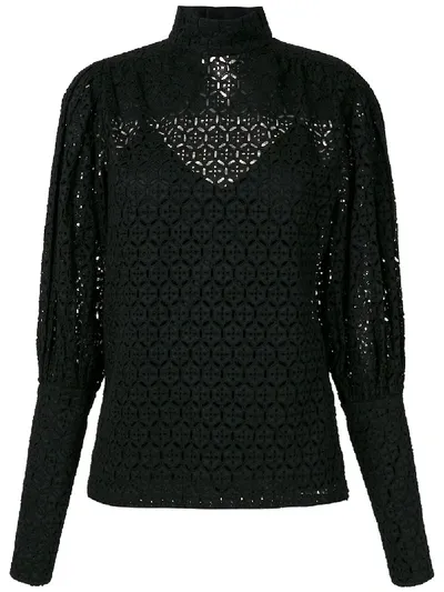 Reinaldo Lourenço Laise Embroidery Blouse In Black