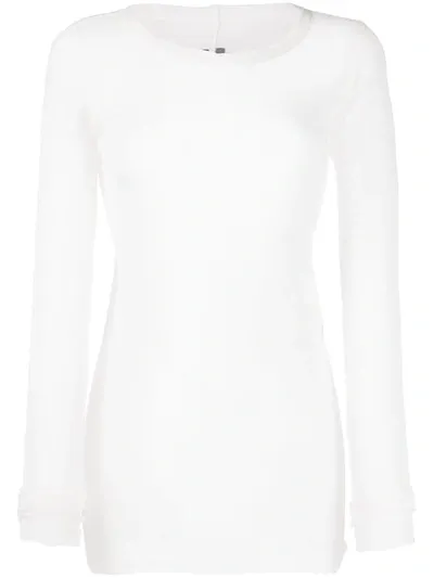 Rick Owens Long-length Cotton T-shirt In White