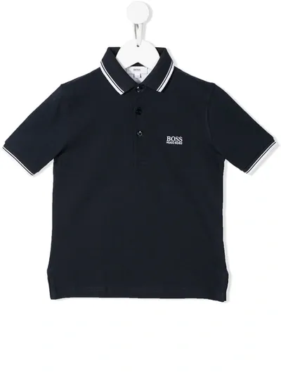 Hugo Boss Kids' Logo Polo Shirt In Blue