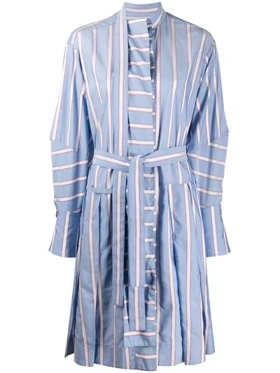 Palmer Harding Striped Tie Waist Shirt Dress In Blue