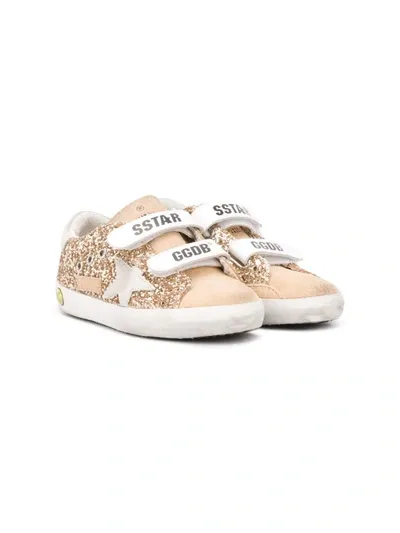 Golden Goose Kids' Old School Glitter Trainers In Gold