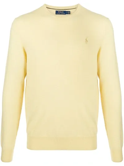 Polo Ralph Lauren Logo-embroidered Sweater In Yellow