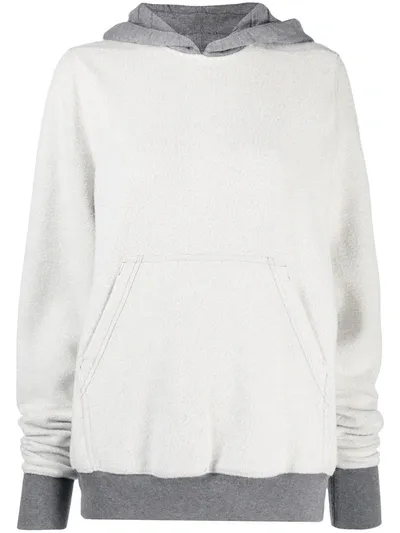 Rick Owens Drkshdw Loose Layered Jumper With Backwards Drawstring In Grey