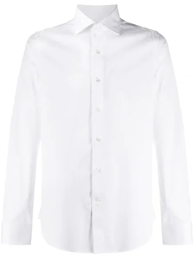 Canali Plain Cutaway Collar Shirt In White