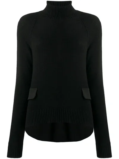 Semicouture Roll Neck Knit Jumper In Black