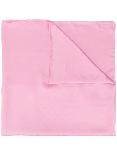 Pre-owned Valentino Polka Dot Jacquard Scarf In Pink