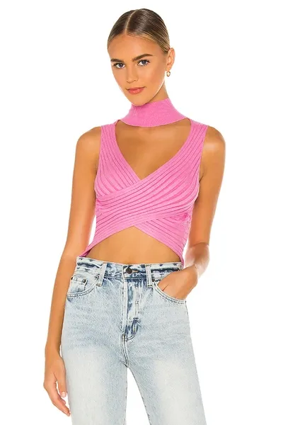 Superdown Alora Wrap Top In Pink