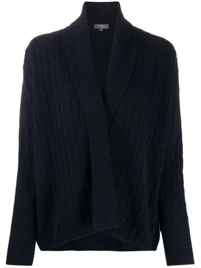 N•peal Shawl Collar Cashmere Cardigan In Blue